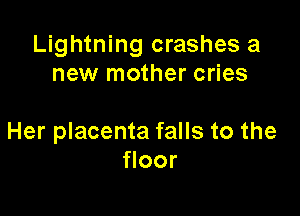 Lightning crashes a
new mother cries

Her placenta falls to the
floor