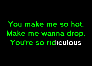 You make me so hot.

Make me wanna drop.
You're so ridiculous