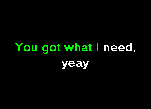 You got what I need,

3'an