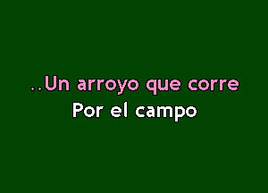 ..Un arroyo que corre

Por el campo