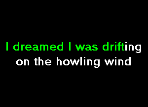 I dreamed I was drifting

on the howling wind