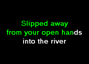 Slipped away

from your open hands
into the river