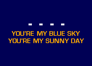 YOU'RE MY BLUE SKY
YOU'RE MY SUNNY DAY