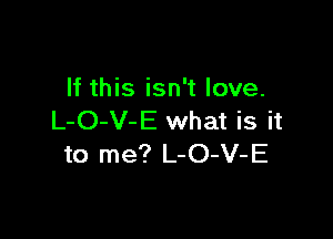 If this isn't love.

L-O-V-E what is it
to me? L-O-V-E