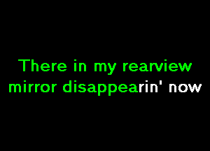 There in my rearview

mirror disappearin' now