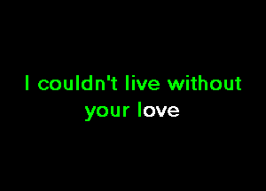 I couldn't live without

your love