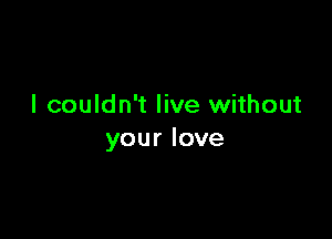 I couldn't live without

your love