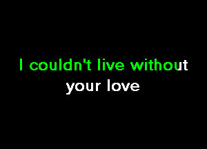 I couldn't live without

your love