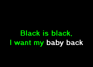 Black is black,

I want my baby back