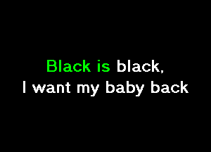 Black is black,

I want my baby back