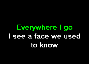 Everywhere I go

I see a face we used
to know