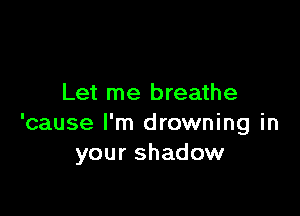 Let me breathe

'cause I'm drowning in
your shadow