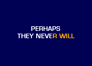 PERHAPS

THEY NEVER WILL