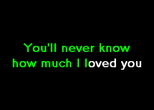 You'll never know

how much I loved you