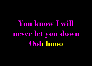 You know I will

never let you down

0011 hooo