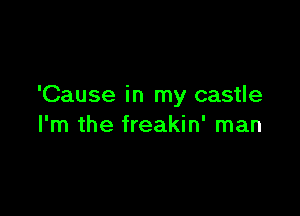'Cause in my castle

I'm the freakin' man