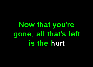 Now that you're

gone. all that's left
is the hurt