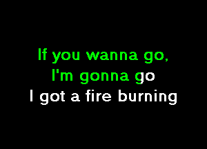 If you wanna go,

I'm gonna go
I got a fire burning