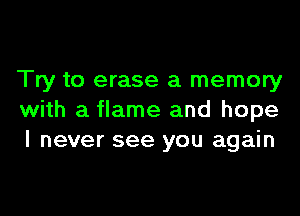 Try to erase a memory

with a flame and hope
I never see you again