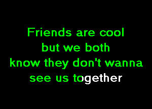 Friends are cool
but we both

know they don't wanna
see us together