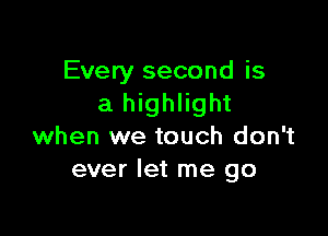 Every second is
a highlight

when we touch don't
ever let me go