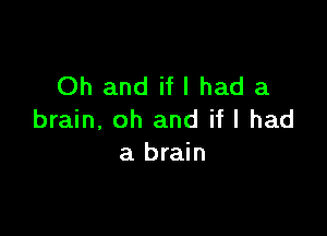 Oh and if I had a

brain. oh and if I had
a brain