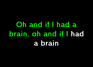 Oh and if I had a

brain. oh and if I had
a brain