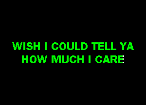 WISH I COULD TELL YA

HOW MUCH I CARE