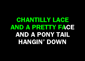 CHANTILLY LACE
AND A PRE'ITY FACE
AND A PONY TAIL
HANGIW DOWN

g