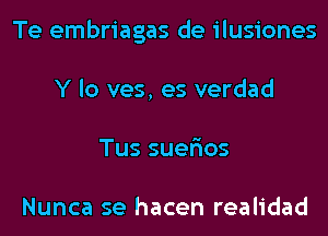 Te embriagas de ilusiones
Y lo ves, es verdad
Tussue os

Nunca se hacen realidad