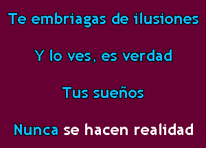 Te embriagas de ilusiones
Y lo ves, es verdad
Tussue os

Nunca se hacen realidad