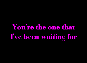 You're the one that

I've been waiting for