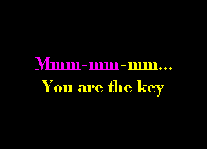 IVImm-mm-mm...

You are the key