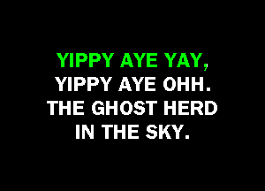 YIPPY AYE YAY,
YIPPY AYE OHH.

THE GHOST HERD
IN THE SKY.