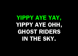 YIPPY AYE YAY,
YIPPY AYE OHH,

GHOST RIDERS
IN THE SKY.