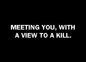 MEETING YOU, WITH

A VIEW TO A KILL.