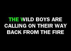 THE WILD BOYS ARE
CALLING ON THEIR WAY
BACK FROM THE FIRE