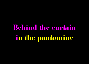 Behind the elu'tain

in the pantomine
