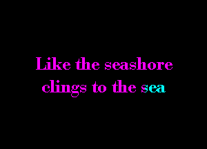 Like the seashore

clings to the sea