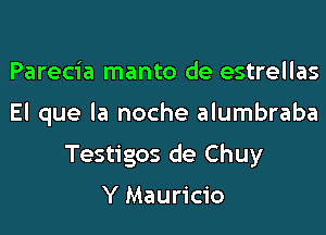 Parecia manto de estrellas

El que la noche alumbraba

Testigos de Chuy

Y Mauricio