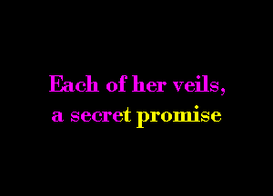 Each of her veils,

a secret promise