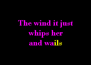 The Wind it just

Whips her
and wails