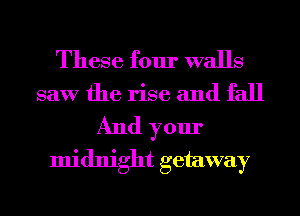 These four walls
saw the rise and fall
And your
midnight getaway