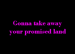 Gonna take away

your promised land
