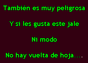 Tambie'zn es muy peligrosa
Y 51 les gusta este jale
Ni modo

No hay vuelta de hoja....