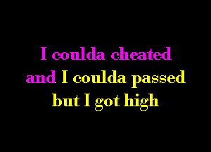 I coulda cheated
and I coulda passed
but I got high