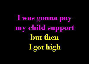 I was gonna pay

my child support
but then
I got high