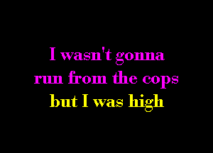 I wasn't gonna
run from the cops

but I was high

Q