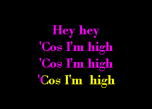 Hey hey
'Cos I'm high

'Cos I'm high
'Cos I'm high