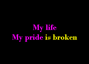 My life

My pride is broken